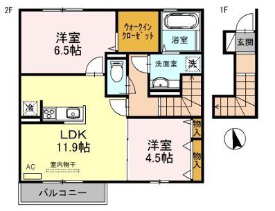 神戸市北区杉尾台の賃貸物件間取画像