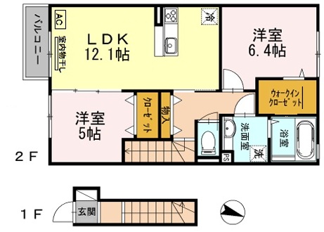 神戸市北区鈴蘭台西町の賃貸物件間取画像