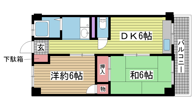 神戸市中央区熊内町の賃貸物件間取画像