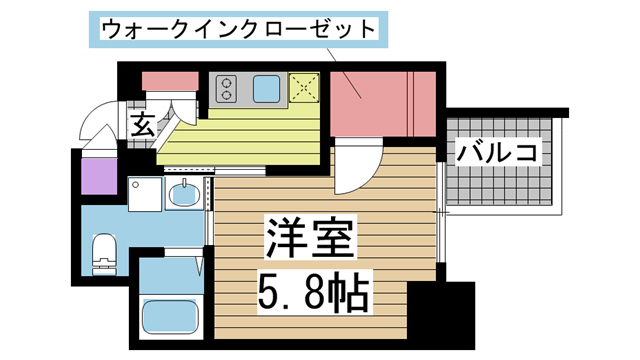 神戸市中央区御幸通の賃貸物件間取画像