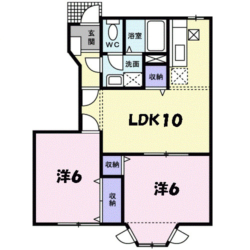 神戸市北区有野町二郎の賃貸物件間取画像