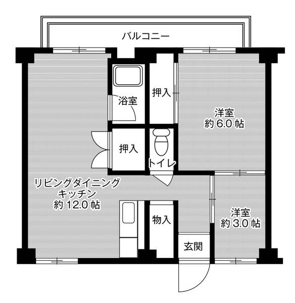 神戸市北区鈴蘭台東町の賃貸物件間取画像