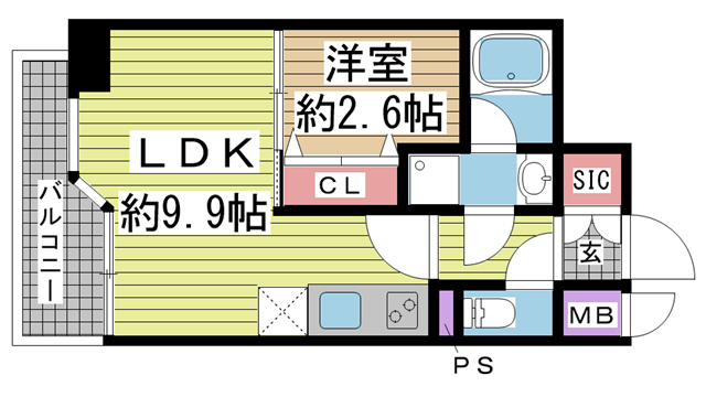 神戸市兵庫区本町の賃貸物件間取画像