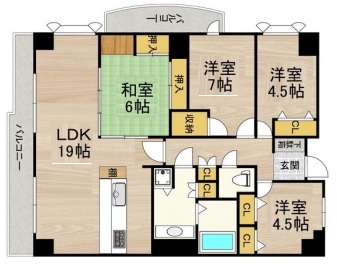 神戸市東灘区魚崎南町の賃貸物件間取画像