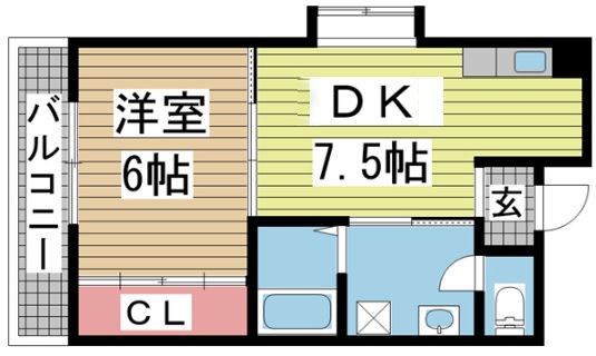 神戸市長田区東尻池町の賃貸物件間取画像