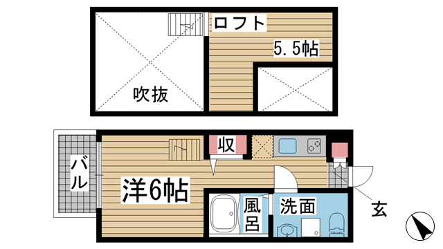 神戸市長田区川西通の賃貸物件間取画像