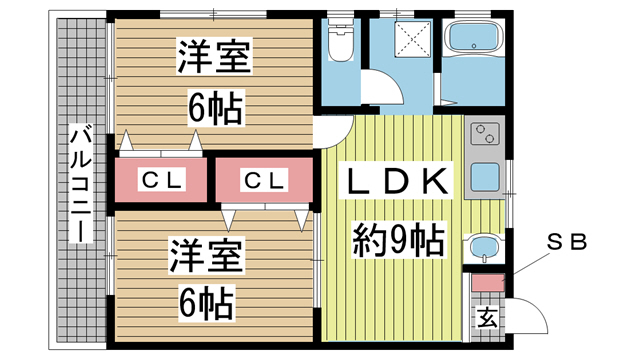 神戸市灘区都通の賃貸物件間取画像