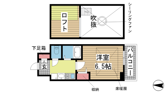神戸市中央区下山手通の賃貸物件間取画像
