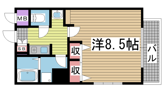 神戸市中央区橘通の賃貸物件間取画像