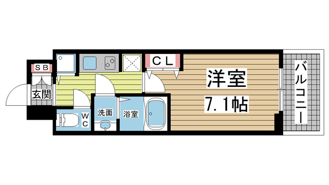 神戸市中央区浜辺通の賃貸物件間取画像