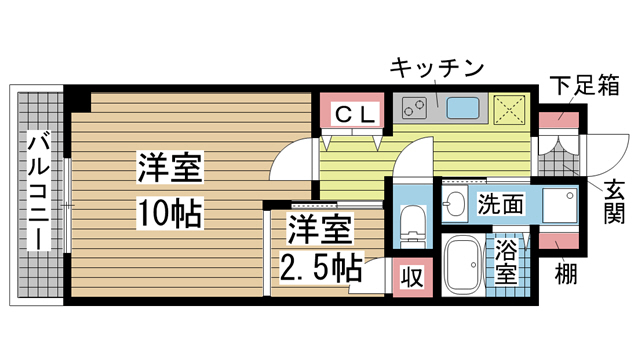 コスモリード神戸三宮 502|神戸市中央区日暮通(JR東海道本線(近畿)三ノ宮駅)のマンション間取 コスモリード神戸三宮 502|神戸市中央区日暮通(JR東海道本線(近畿)三ノ宮駅)のマンション間取