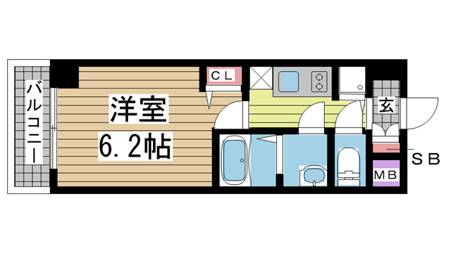 神戸市中央区布引町の賃貸物件間取画像