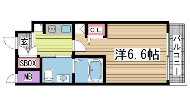 神戸市中央区御幸通の賃貸物件間取画像