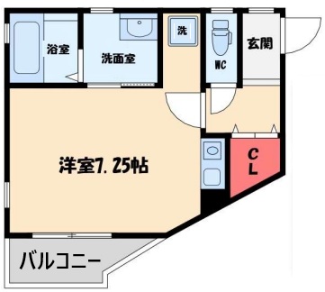 神戸市中央区楠町の賃貸物件間取画像