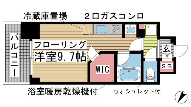 神戸市中央区古湊通の賃貸物件間取画像