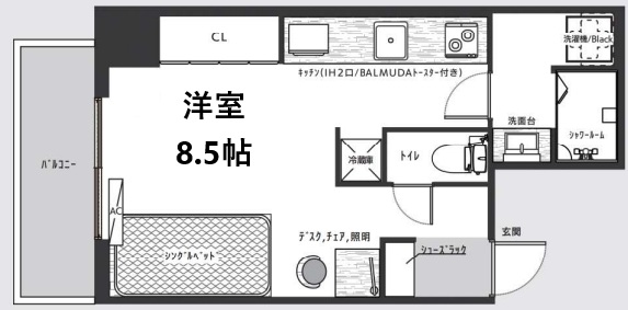 神戸市中央区北長狭通の賃貸物件間取画像