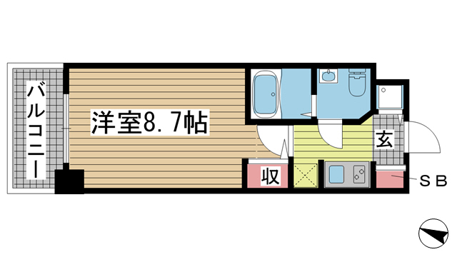 神戸市中央区磯上通の賃貸物件間取画像