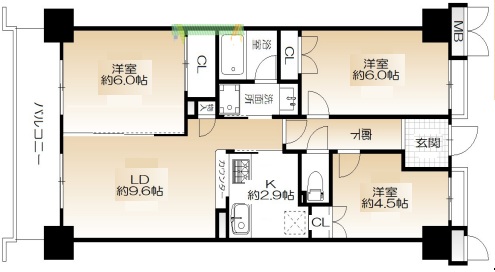神戸市中央区花隈町の賃貸物件間取画像