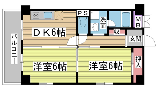 神戸市中央区中山手通の賃貸物件間取画像