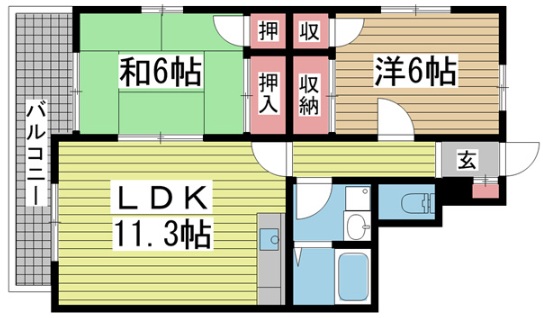 神戸市垂水区霞ケ丘の賃貸物件間取画像