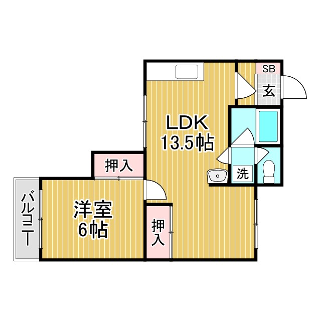 神戸市北区鈴蘭台西町の賃貸物件間取画像