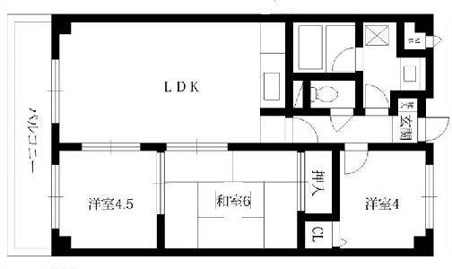 ピースフル本山 102|神戸市東灘区本山中町(JR東海道本線(近畿)摂津本山駅)のマンション間取 ピースフル本山 102|神戸市東灘区本山中町(JR東海道本線(近畿)摂津本山駅)のマンション間取