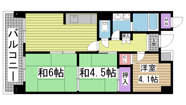 神戸市灘区岩屋北町の賃貸物件間取画像