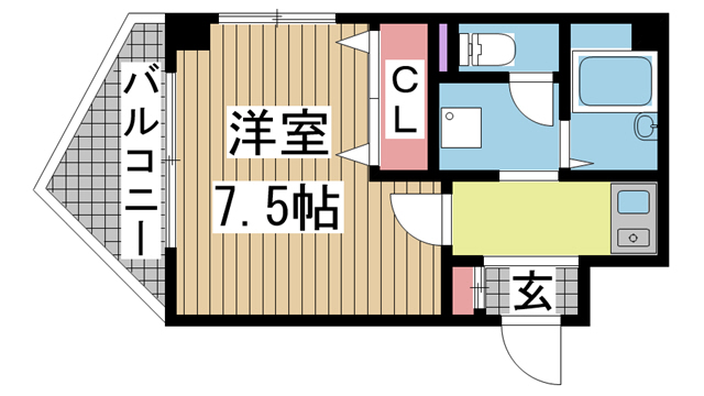 神戸市中央区旭通の賃貸物件間取画像