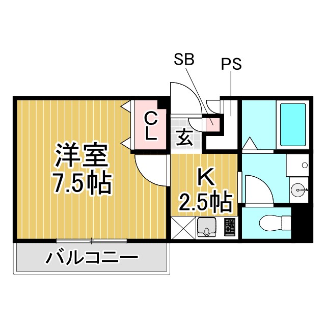 神戸市長田区大谷町の賃貸物件間取画像