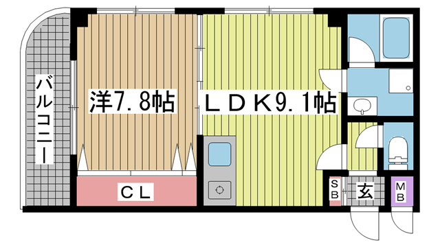 ファゼンダ78 302|神戸市中央区熊内町(神戸市営地下鉄線新神戸駅)のマンション間取 ファゼンダ78 302|神戸市中央区熊内町(神戸市営地下鉄線新神戸駅)のマンション間取