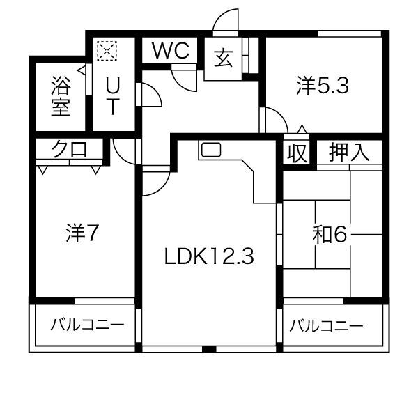 神戸市東灘区御影塚町の賃貸物件間取画像