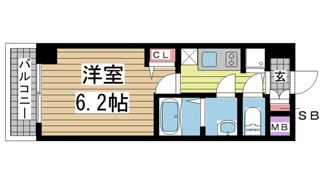 神戸市中央区布引町の賃貸物件間取画像