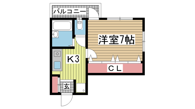 神戸市中央区雲井通の賃貸物件間取画像