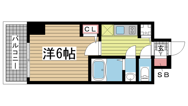神戸市中央区琴ノ緒町の賃貸物件間取画像