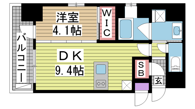 神戸市中央区熊内町の賃貸物件間取画像