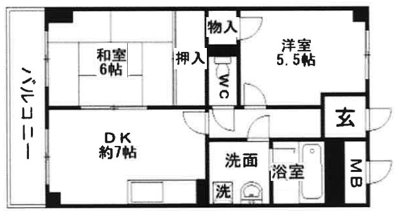 神戸市灘区将軍通の賃貸物件間取画像