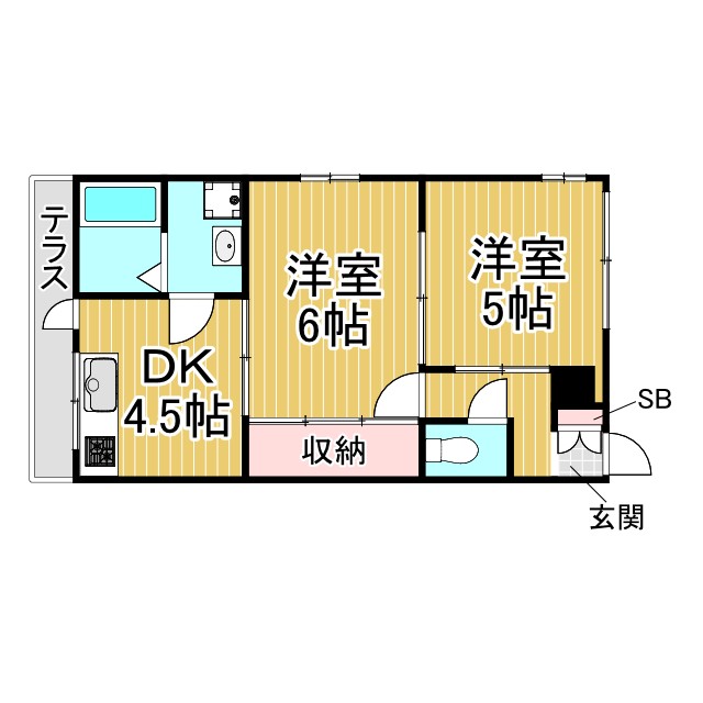 神戸市中央区中島通の賃貸物件間取画像