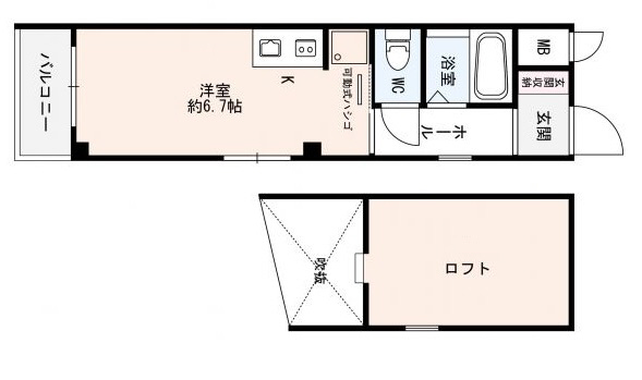神戸市中央区北野町の賃貸物件間取画像