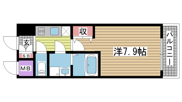 神戸市中央区旭通の賃貸物件間取画像