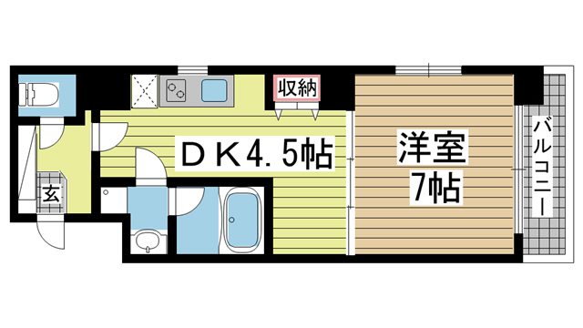 神戸市中央区雲井通の賃貸物件間取画像