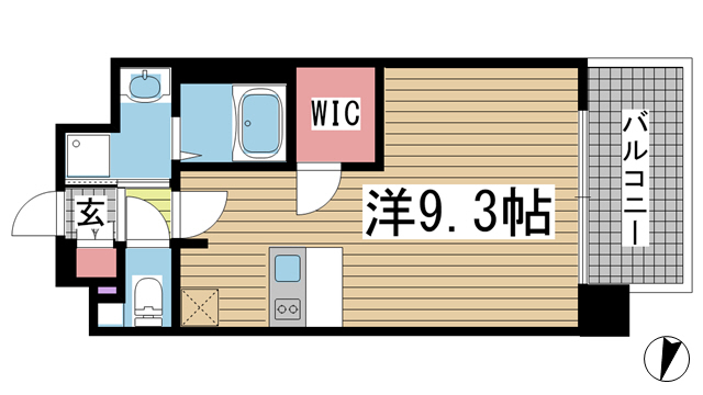 神戸市中央区筒井町の賃貸物件間取画像