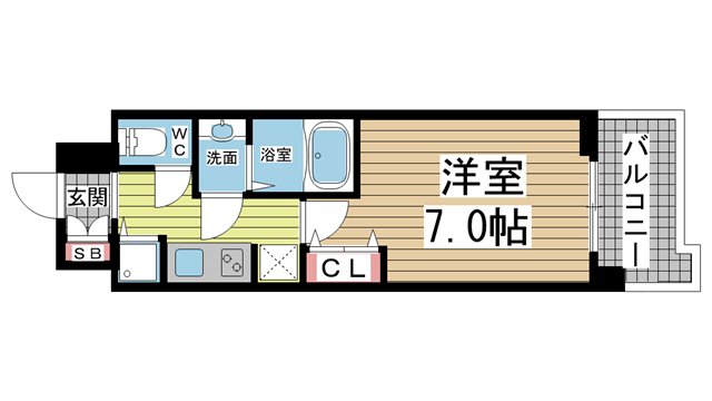 神戸市中央区浜辺通の賃貸物件間取画像