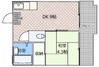 神戸市中央区楠町の賃貸物件間取画像