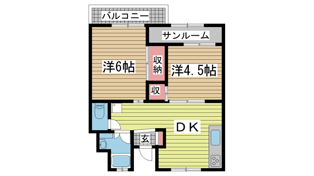 神戸市東灘区魚崎中町の賃貸物件間取画像