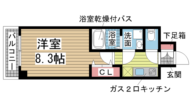 神戸市中央区中町通の賃貸物件間取画像