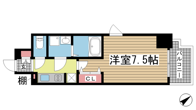 神戸市中央区花隈町の賃貸物件間取画像