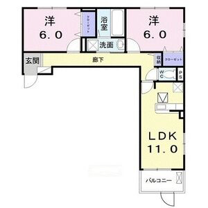神戸市北区谷上南町の賃貸物件間取画像