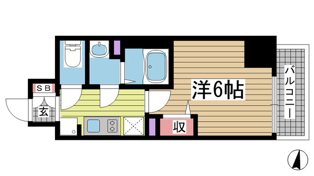 神戸市中央区琴ノ緒町の賃貸物件間取画像
