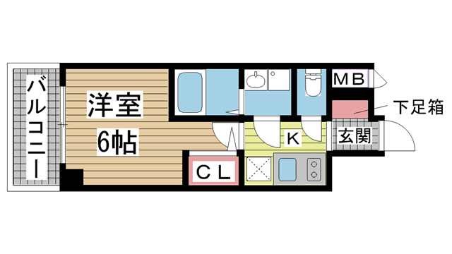神戸市中央区楠町の賃貸物件間取画像