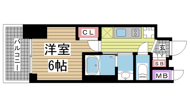 神戸市中央区熊内町の賃貸物件間取画像